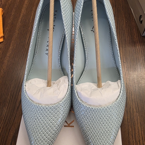 Katy Perry Collections Shoes - Katy Perry Collections Light Blue Textured Pointed-Toe Pumps